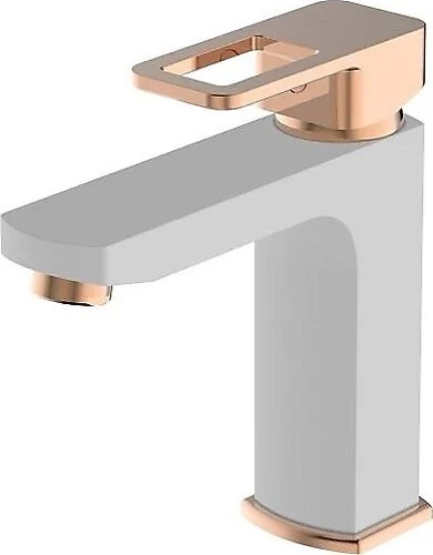 BİEN LAVABO BATARYASI SALVO PLUS COLOURS BEYAZ-ROSE GOLD ürün görseli 1
