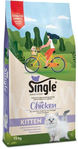 Single Tavuklu Yavru Kedi Maması 15 Kg ürün görseli 1