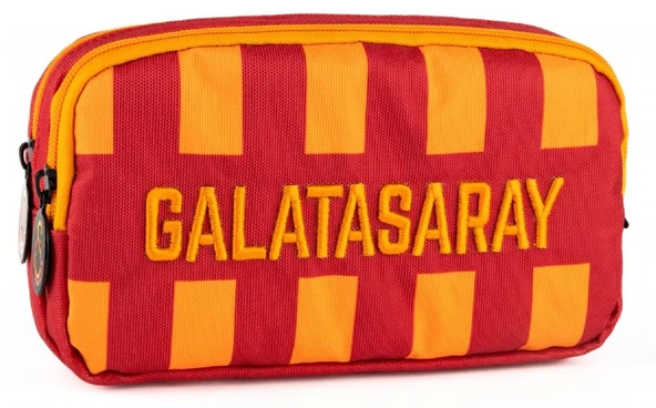 Galatasaray Sarı Kırmızı Nakışlı Okul Kalemliği / Kalem Çantası - Erkek Çocuk - İki Bölmeli - ME25542 ürün görseli 1