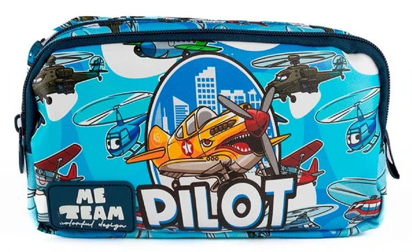 Me Team Uçak ve Pilot Baskılı İki Bölmeli Kalemlik - 25067 ürün görseli 1