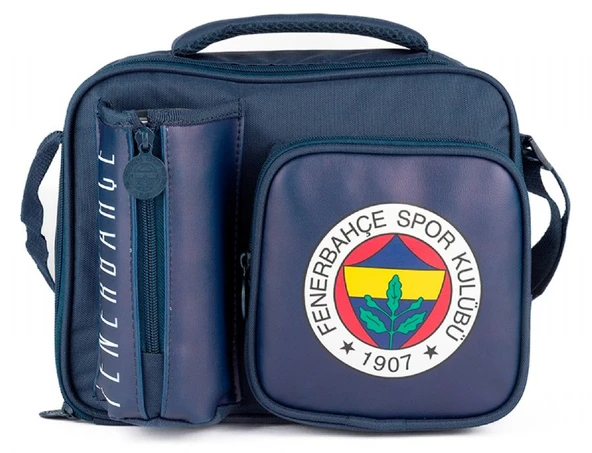 Fenerbahçe Arma Baskılı Erkek Çocuk Suni Deri Matara Cepli Beslenme Çantası - ME25762 ürün görseli 1