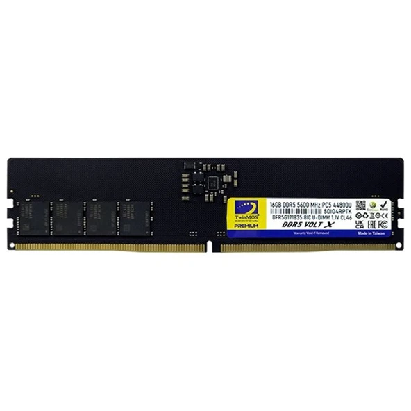 TWINMOS 16GB DDR5 5600MHZ PC RAM VALUE TMD516GB5600U46WO ürün görseli 1