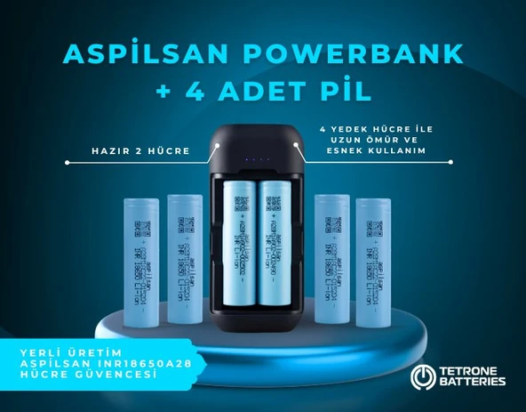 Aspilsan Powerbank + 4 Adet A28 Pil ürün görseli 1
