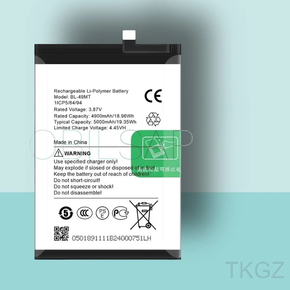Tkgz - Tecno CAMON 19 PRO - BL-49MT - Batarya Pil Orijinal Sıfır ürün görseli 1