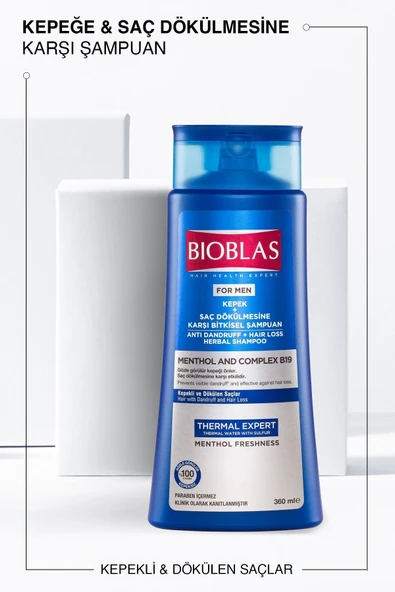 Bioblas Thermal Expert Men Kepek ve Saç Dökülmesine Karşı Şampuan 360 Ml - Resim 2