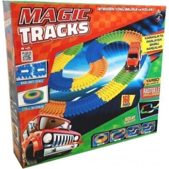 Bfy Toys Magic Tracks Hareketli Raylar 168 Parça, Işıklı Araba , Raylı Araba Y058 ürün görseli 1