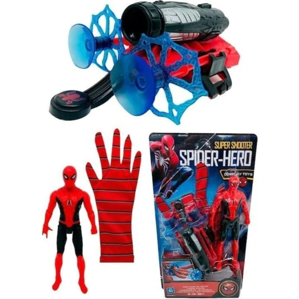 Tuka Shopping Spiderman Örümcek Adam Ağ Fırlatan Ok Atan Vantuzlu Eldiven Işıklı Figür Oyuncak - Tuka ürün görseli 1