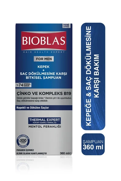 Bioblas Thermal Expert Men Kepek ve Saç Dökülmesine Karşı Şampuan 360 Ml ürün görseli 1