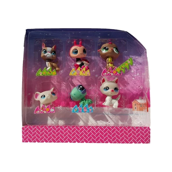 Littlest Pet Shop Neşeli Minişler 6'lı Miniş Ailesi Oyuncak Pet Shop Minişler Uğur Böcekli Set ürün görseli 1