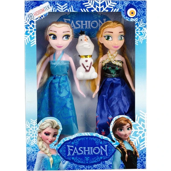 Cstars Hobimtek 3lü Frozen Elsa Fashion Elbiseli Oyuncak Bebek 24 cm ürün görseli 1