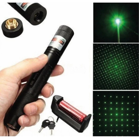 Starex Green Laser Poınter Anahtar Emniyetli Yeşil Lazer Pointer 1000MW Yüksek Güçlü Lazer Işaretçisi 15 Km ürün görseli 1