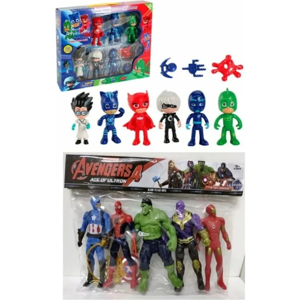 Tuka Shopping Pjmasks Pijamaskeliler 10'lu Figür +5'li Avengers Spiderman Thanos Ironmn Kaptan Amerika Oyuncak Set ürün görseli 1