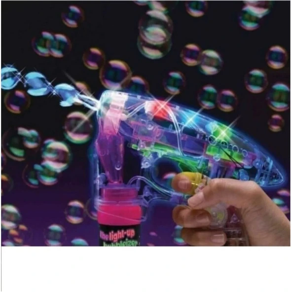 Numaca Elite Işıklı Pilli Şeffaf Plastik Oyuncak Bubble Gun Köpük Makinesi Köpük Tabancası Köpük Yapma Silahı 1 Adet ürün görseli 1