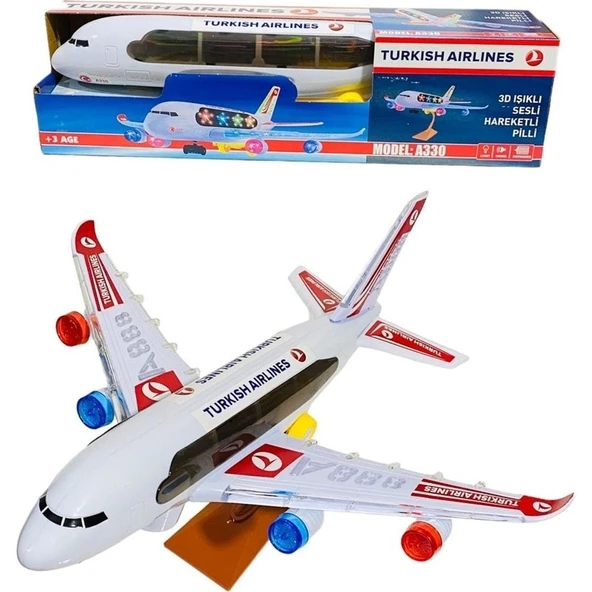 Toys And More Tmtoysandmore Türk Hava Yolları Sesli Işıklı Hareketli Uçak Oyuncak 38 cm ürün görseli 1