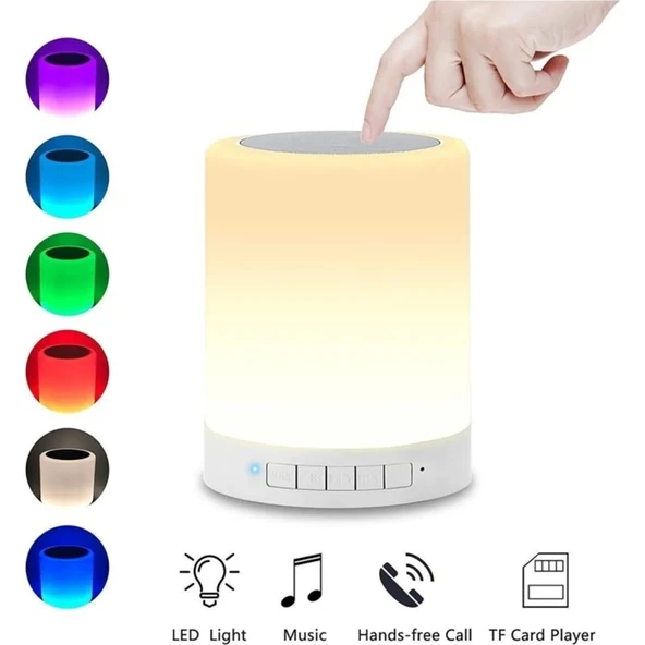 Gece Lambası & Bluetooth Hoparlör / Touch Lamp Oda Lambası Portable Speaker ürün görseli 1