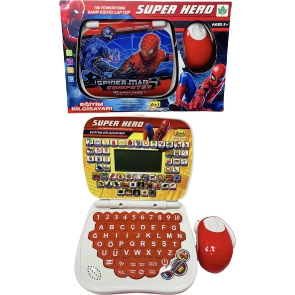EC Shop Gemril Eğitici Laptop 100 Fonksiyonlu Ingilizce ve Türkçe Spiderman Eğitici Bilgisayar ürün görseli 1