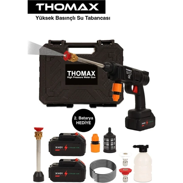 Thomax Siyah Araç Yıkama Makinesi ve Oto Yıkama Tabancası ürün görseli 1