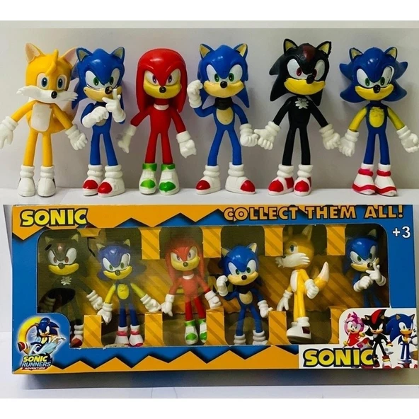 Bisepetim Oyuncak Süper Sonic Figür ve Arkadaşları 6lı Supersonic Metalsonic Figürleri ürün görseli 1