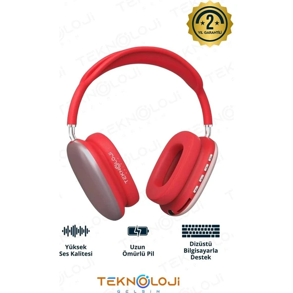 Teknoloji Gelsin P9 Pro Bluetooth Kulaklık Kulak Üstü Stereo Extra Bass Ses Kalitesi Ios ve Android Uyumlu  Aux/sd/fm ürün görseli 1
