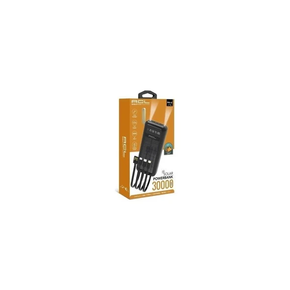 Pw 61 Solar LED Fenerli 2xusb LCD Göstergeli Mıcro Typec Lıghtnıng Kablolu Powerbank ürün görseli 1