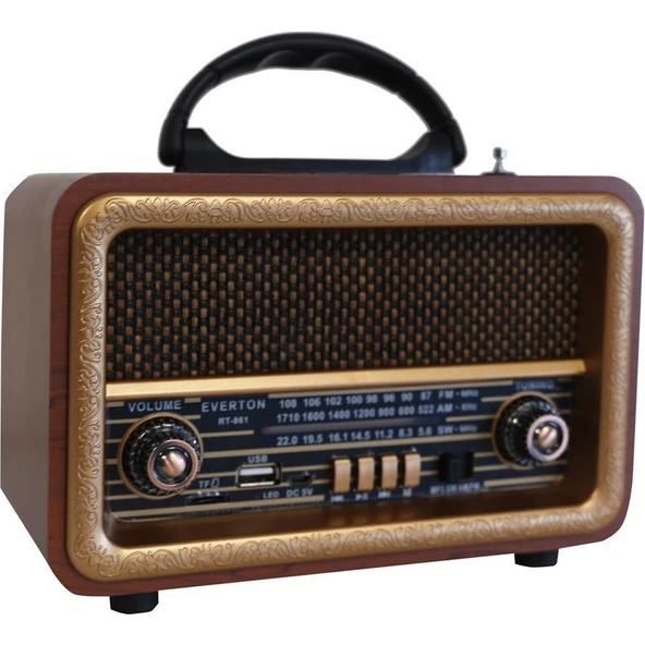 Everton RT-861 Bluetooth Fm-Usb-Tf-Aux Şarjlı Nostaljik Radyo ürün görseli 1