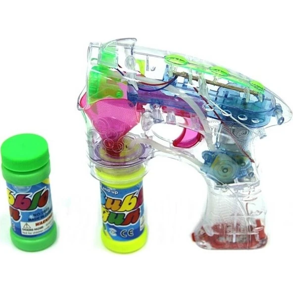 Numaca Elite Işıklı Pilli Şeffaf Plastik Oyuncak Köpük Tabancası Köpük Yapma Silahı Bubble Gun Köpük Makinesi 1 Adet ürün görseli 1
