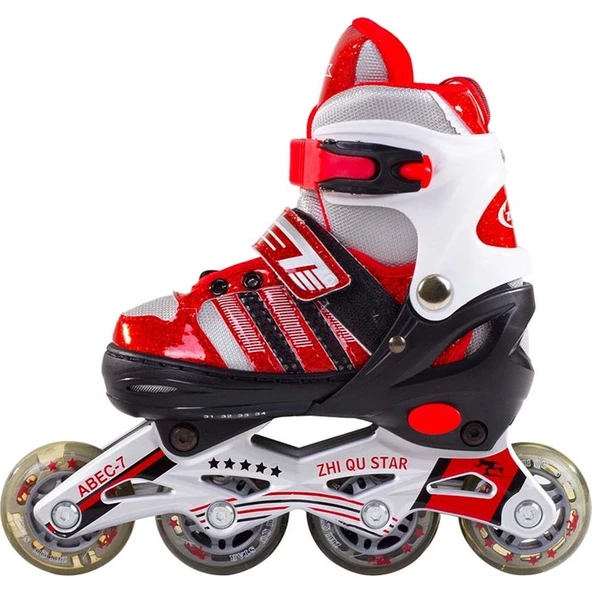 Furkan Toys F-Sports Kırmızı Ayarlanabilir Işıklı Paten Kask ,kuka, Dizlik ve Dirseklik Seti ürün görseli 1
