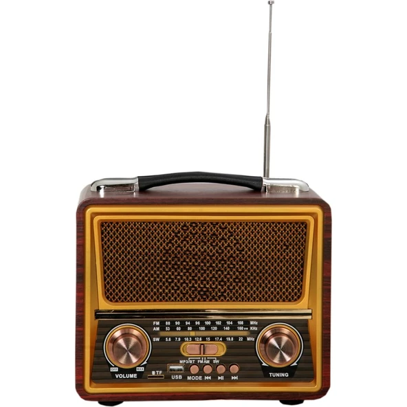 Cannavaro CM-821BT Büyükboy Dekoratif Nostaljik Radyo, Usb+Tf Card Okuyuculu, Telefon Tutucuklu, Müzik Çalar ürün görseli 1