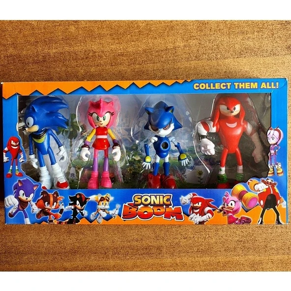 Anıl Anıloyuncak Oyuncak Süper Sonic Figür Kirpi Sonic Amy Knuckles Metal Sonik Boom 4lü Figür ürün görseli 1