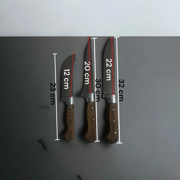 Freed Tools 3 Lü Kasap Bıcak Seti Dövme Bıcak Seti - Resim 2
