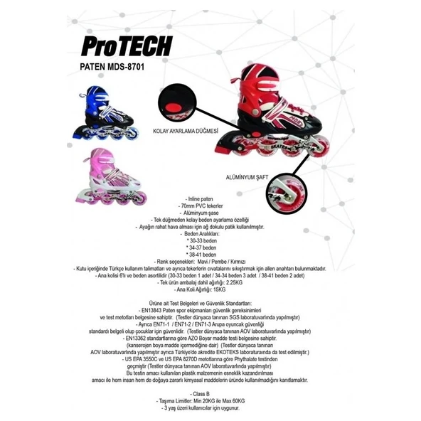 Protech MDS-8701 Mavi Paten - Resim 4