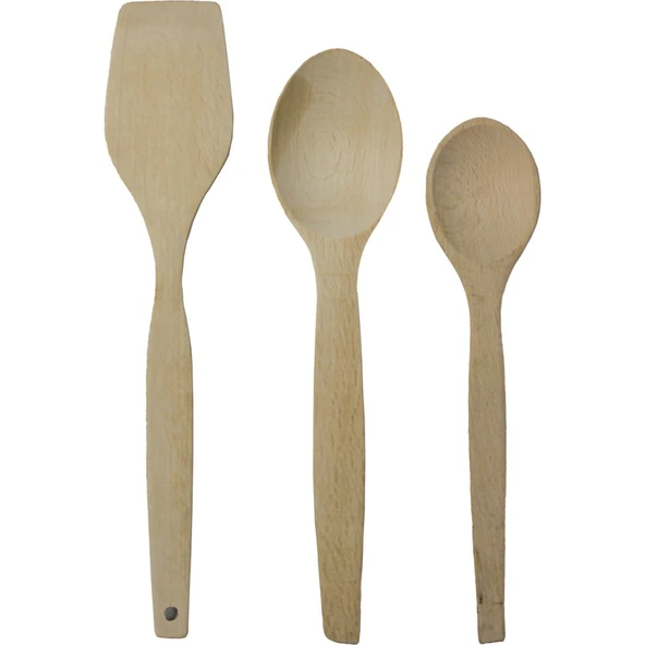 HC Shop Ahşap Kaşık ve Spatula Seti-Tahta Kaşık-Tahta Spatula Seti ürün görseli 1
