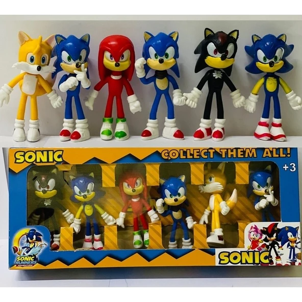 Bisepetim Oyuncak Süper Sonic Figür ve Arkadaşları 6lı Supersonic Metalsonic Figürleri ürün görseli 1