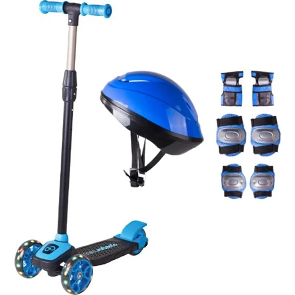 Furkan Toys Cool Wheels 3 Yaş Üstü Mavi Twist Işıklı Scooter Kask Seti ürün görseli 1