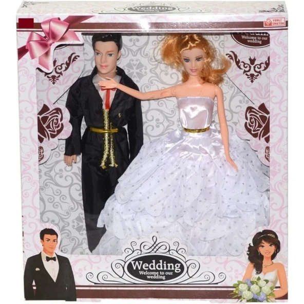 Enashop Gelinlikli Bebek Gelin Damat Evleniyor Bebek ürün görseli 1