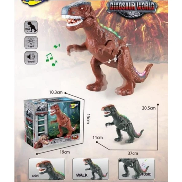 EC Shop Anıloyuncak Oyuncak Sesli Işıklı Dinozor 35 cm Dinazor Yürüyen ürün görseli 1