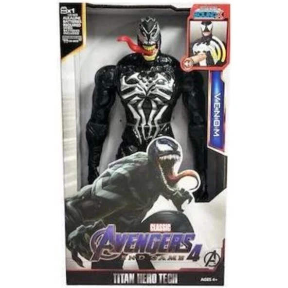 Anıl Erkek Çocuk Siyah Sesli Karakter Venom Oyuncak Figür 30 cm ürün görseli 1