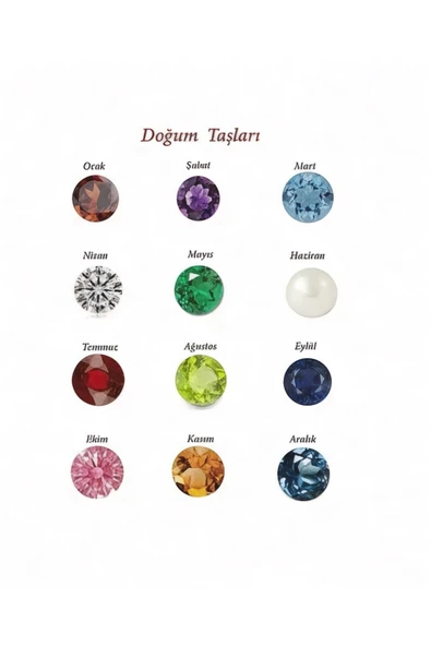 925s | Doğum Taşlı Harfli Kolye - Resim 2