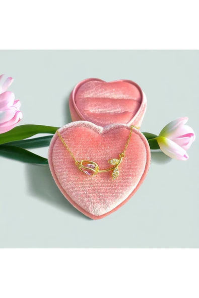 316L Çelik Love Tulip Kolye - Resim 3