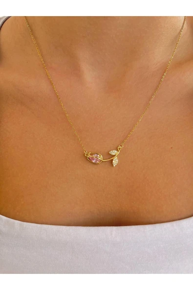 316L Çelik Love Tulip Kolye - Resim 2