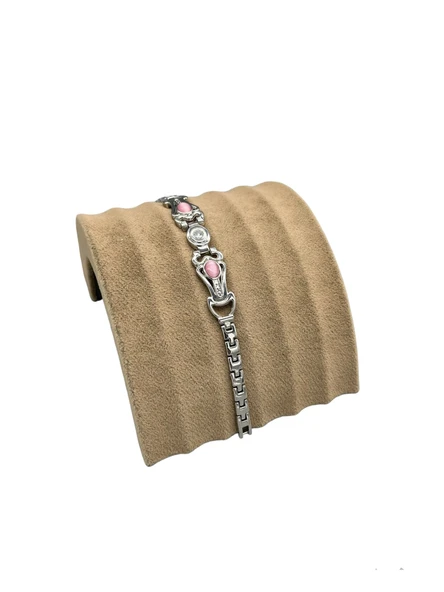 Süet Kumaş Sütlü Kahve Renk 14/11 Cm Bileklik Künye Standi ürün görseli 1