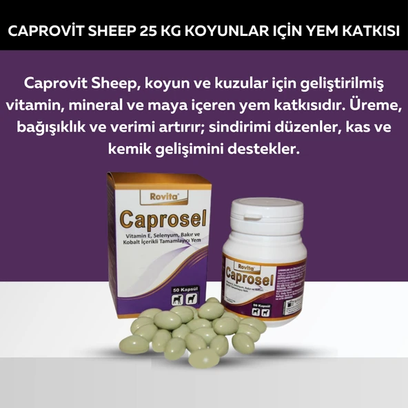 Royal İlaç Rovita Caprosel 50 Capsul Kuzular Için Selenyum Ve E Vitamini Takviyesi ürün görseli 1