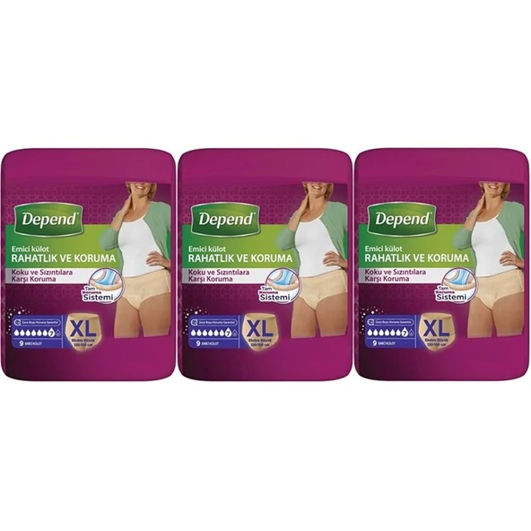 Depend Emici Külot Yetişkin Bezi XL - Extra Büyük Kadın (30 Adet) ürün görseli 1