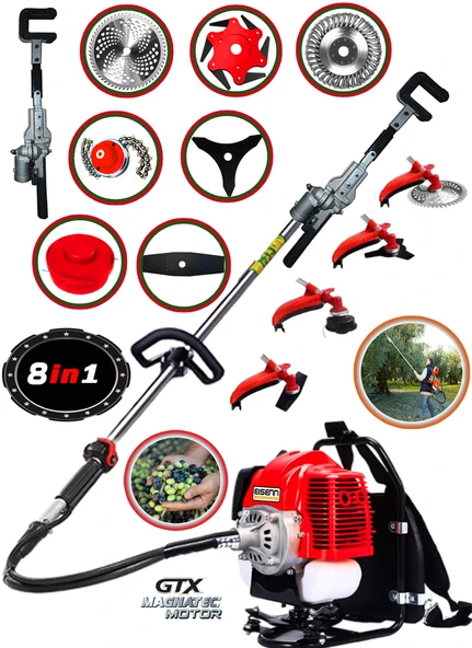 EISENN Zeytin Hasat Makinası + Sırt tipi Benzinli Motorlu Tırpan 9 Parça Özel Set ürün görseli 1