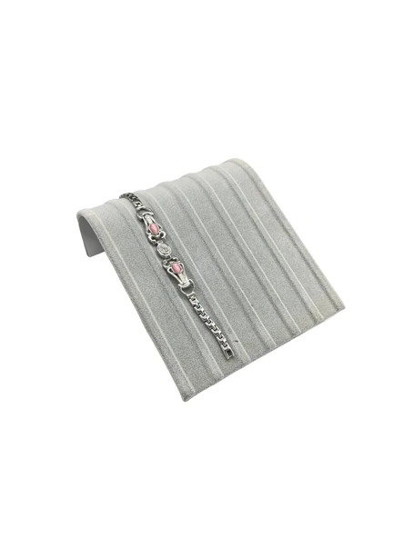 Süet Kumaş Gri Renk 23/16 Cm Bileklik Künye Standi ürün görseli 1