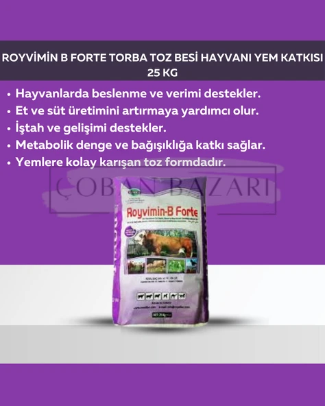 Royal Royvimin B Forte Torba Toz Besi Hayvanı Yem Katkısı 25 Kg ürün görseli 1