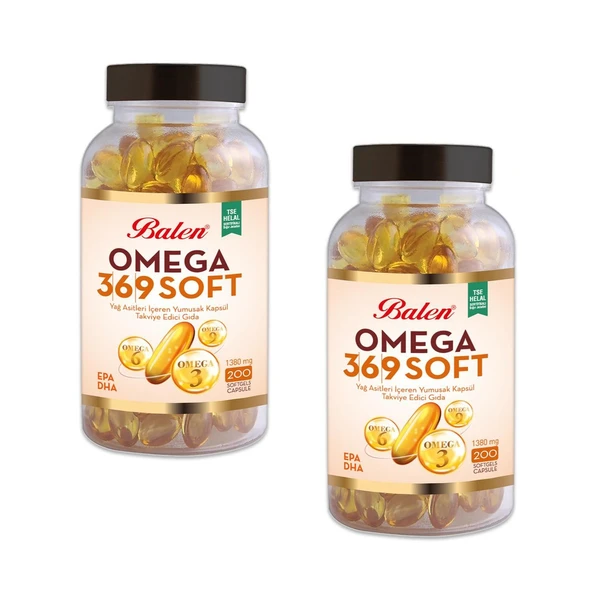 Balen Omega 3-6-9 Soft Yağ Asitleri İçeren 1380 mg 200 Yumuşak Kapsül 2 Adet ürün görseli 1