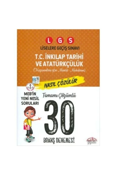 8.Sınıf Tarih 30 Branş Denemesi Editör ürün görseli 1