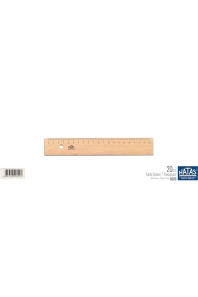 Hatas Tahta Cetvel ( Takviyesiz ) 20 Cm.0020 Kod: 0020** ürün görseli 1