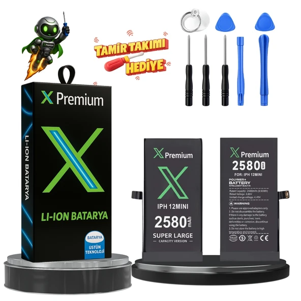 iPhone 12 Mini Batarya Xpremium Pil Süper Yüksek Kapasiteli Güçlendirilmiş 2580 mAh ürün görseli 1